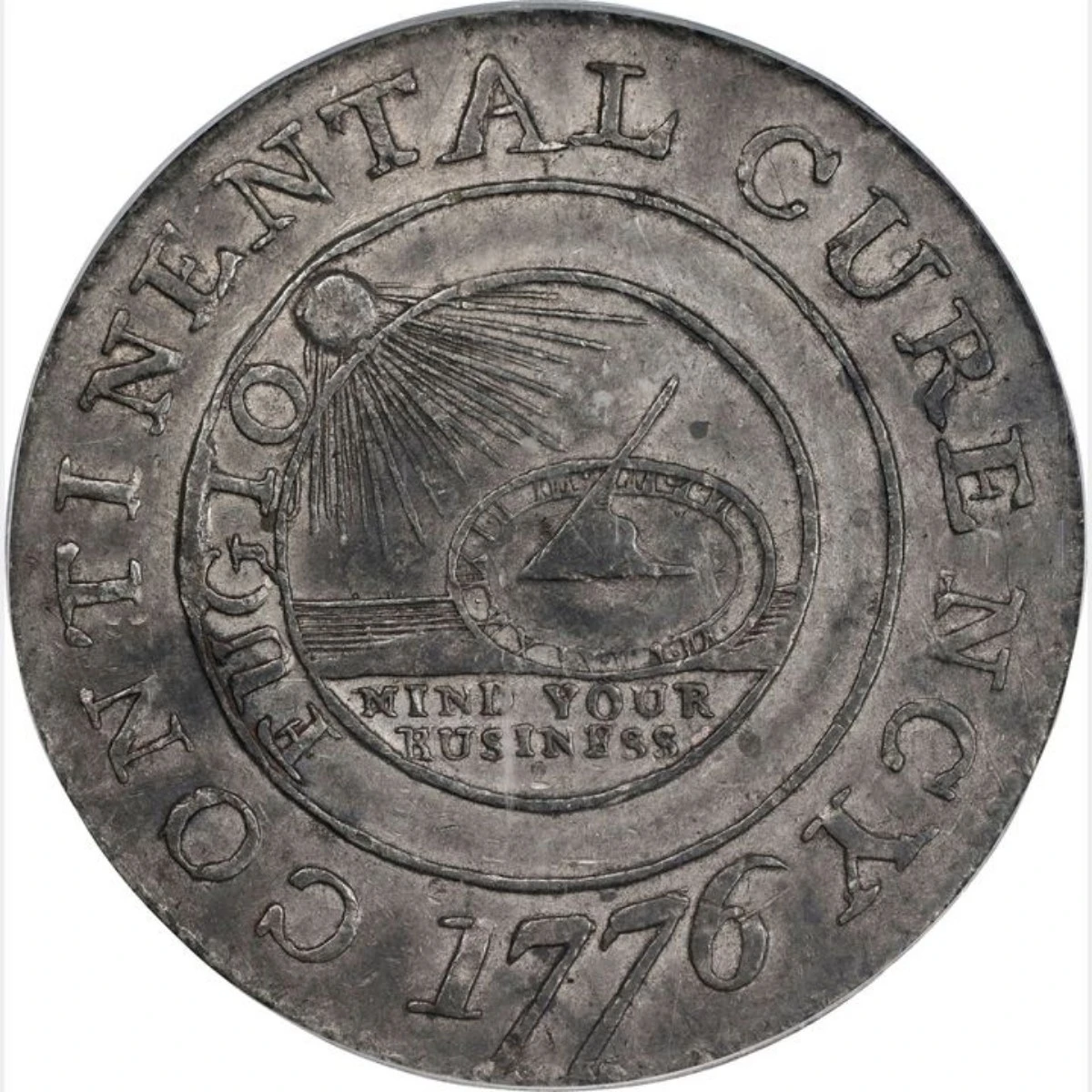 1776-1783-Continental-Dollar--Newman-1-C---W-8445---Rarity-3---Curency---Pewter